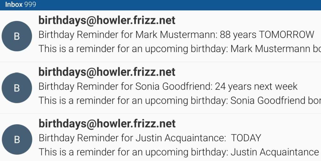 Birthday Reminders from your Linux Server